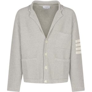 Thom Browne, Heren, Truien, Grijs, Maat: XL Katoen,