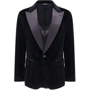 Dolce & Gabbana, Heren, Jassen, Zwart, Maat: XL Satijn,