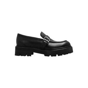 Dsquared2 Zwarte Leren Loafers met Metalen Gesp , Black , Dames , Maat: 40 EU