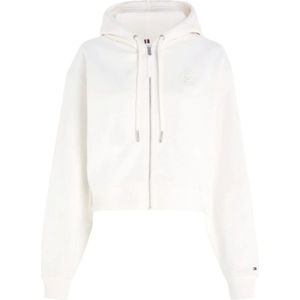 Tommy Hilfiger, Dames, Sweatshirts & Hoodies, Wit, Maat: M Katoen,