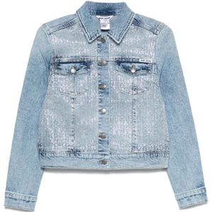 Dkny, Dames, Jassen, Blauw, Maat: 2XS Denim,
