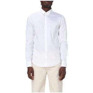 Emporio Armani, Heren, Overhemden, Wit, Maat: XL Katoen,