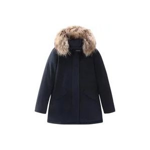 Woolrich Arctic Parka met Afneembare Bontkraag , Blue , Dames , Maat: XS