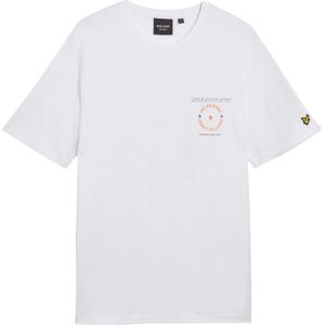 Lyle & Scott - Athletic Graphic T-Shirt - Wit - Kinetic Orange - 100% Katoen