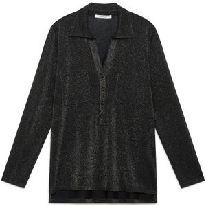 Maliparmi, Dames, Tops, Zwart, Maat: XS Viscose,