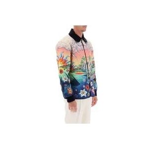 Casablanca Gewatteerde jachtjas met LEnvol kunstwerk , Multicolor , Heren , Maat: M