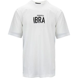 Dsquared2, Heren, Tops, Wit, Maat: M Katoen,