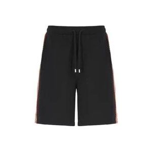 Lanvin Zwarte Bermuda Shorts van Katoen met Elastische Taille , Black , Heren , Maat: L