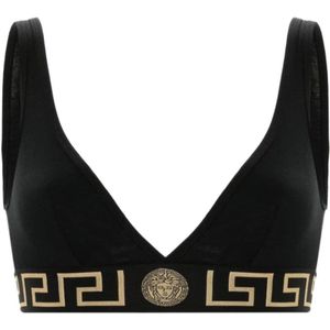 Versace, Dames, Tops, Zwart, Maat: L Katoen,