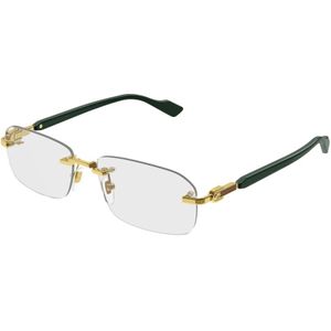 Gucci - Optisch Montuur - Geel - Rechthoekig - 56 mm Lensbreedte