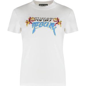 Versace Jeans Couture, Dames, Tops, Wit, Maat: S Katoen,