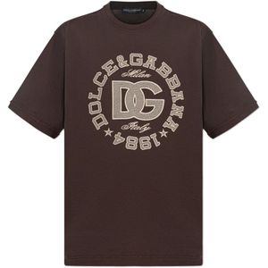 Dolce & Gabbana, Heren, Tops, Bruin, Maat: S Katoen,