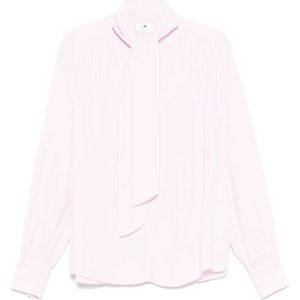 Elisabetta Franchi, Dames, Blouses & Shirts, Roze, Maat: L Viscose,