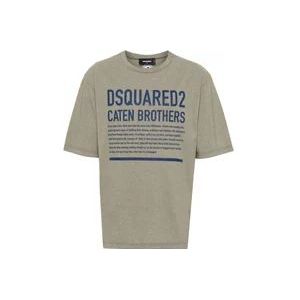 Dsquared2 Groene T-shirts & Polos voor heren , Green , Heren , Maat: XL