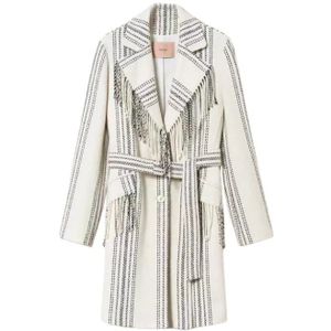 Twinset, Dames, Mantels, Wit, Maat: XS Wol,