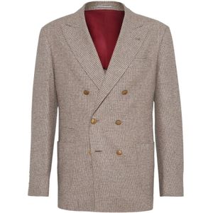 Brunello Cucinelli, Heren, Jassen, Beige, Maat: 2XL Zijde,