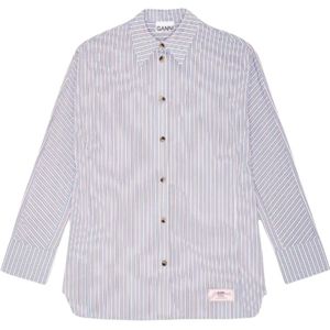 Ganni, Dames, Blouses & Shirts, Blauw, Maat: M Viscose,