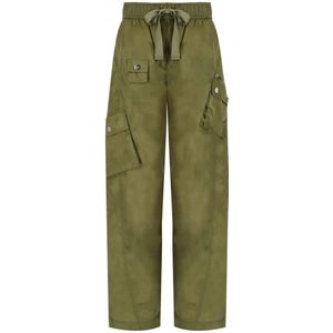 Ganni, Dames, Broeken, Groen, Maat: XS Satijn,