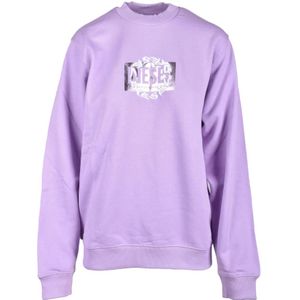 Diesel, Dames, Sweatshirts & Hoodies, Paars, Maat: L Katoen,