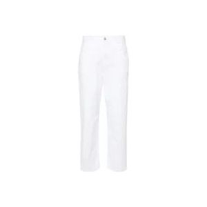 Moncler Witte high-rise cropped jeans , White , Dames , Maat: 2XS