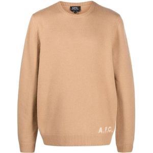 A.p.c., Heren, Truien, Beige, Maat: M Wol,
