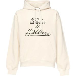 Dolce & Gabbana, Heren, Sweatshirts & Hoodies, Beige, Maat: L Jersey,
