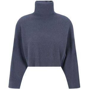 Brunello Cucinelli, Dames, Truien, Blauw, Maat: L Zijde,