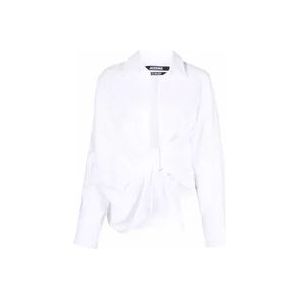 Jacquemus Witte Le Bahia Overhemd met Lange Mouwen , White , Dames , Maat: 2XS