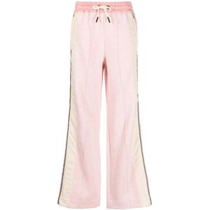 Moncler Roze Gestreepte Katoenen Broek , Pink , Dames , Maat: M