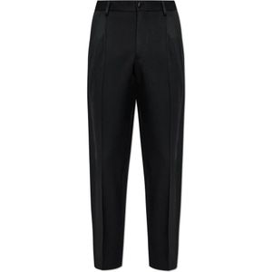 Dolce & Gabbana, Heren, Broeken, Zwart, Maat: M Wol,
