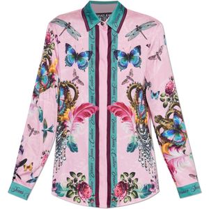 Versace Jeans Couture, Dames, Blouses & Shirts, Veelkleurig, Maat: XS Leer,