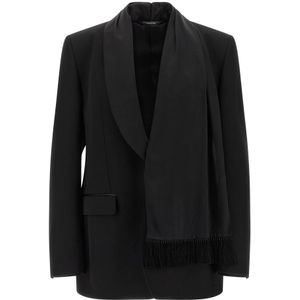 Dolce & Gabbana, Heren, Jassen, Zwart, Maat: 2XL Zijde,