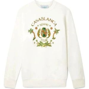Casablanca, Heren, Sweatshirts & Hoodies, Wit, Maat: S Katoen,