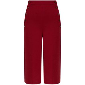 Max Mara, Dames, Broeken, Rood, Maat: 2XS Wol,