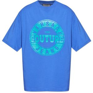 Versace, Heren, Tops, Blauw, Maat: M