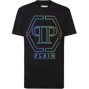 Philipp Plein, Heren, Tops, Zwart, Maat: XL Katoen,