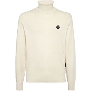 Philipp Plein, Heren, Truien, Beige, Maat: S Zijde,