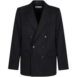 Dries Van Noten, Heren, Jassen, Blauw, Maat: M Wol,