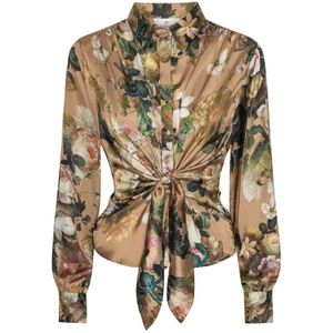Karmamia, Dames, Blouses & Shirts, Veelkleurig, Maat: XS Satijn,