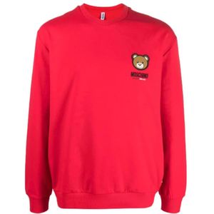 Moschino, Heren, Sweatshirts & Hoodies, Rood, Maat: M Katoen,