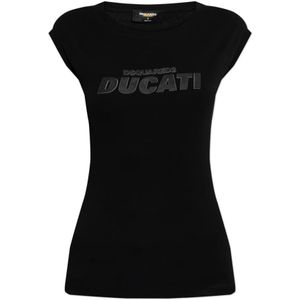 Dsquared2, Dames, Tops, Zwart, Maat: L Katoen,