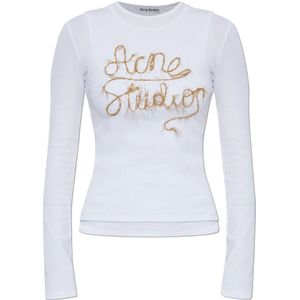 Acne Studios, Dames, Tops, Wit, Maat: L Katoen,