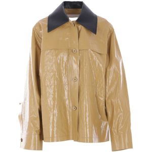 Jil Sander, Dames, Jassen, Beige, Maat: 4XS Linnen,
