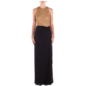 Lauren Ralph Lauren - Avondjurk - Camel/Zwart - Maxi - Mouwloos