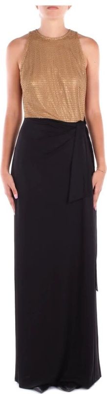 Lauren Ralph Lauren - Avondjurk - Camel/Zwart - Maxi - Mouwloos