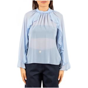 Hanita, Dames, Blouses & Shirts, Blauw, Maat: XS