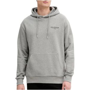 Karl Lagerfeld, Heren, Sweatshirts & Hoodies, Grijs, Maat: M Leer,