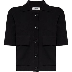 Alpha Studio, Dames, Blouses & Shirts, Zwart, Maat: M