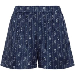 Tory Burch, Dames, Korte broeken, Blauw, Maat: L Zijde,