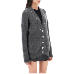 Alessandra Rich, Dames, Truien, Grijs, Maat: XS Wol,